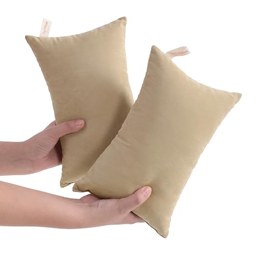 NTBAY Tiny Pillows, Down Alternative 7"x11" Microfiber Mini Pillow for Travel, Pets, Soft Machine Washable Small Pillows for Neck, Wrist, Lumbar and Knee, Light Taupe - color: Light Taupe, size: 11"x7"