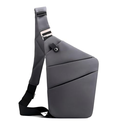 Anti Theft Travel Bag, One Shoulder Large Capacity Cross-body Bag Chest Fashion Lightweight Sling Bags for Travel Sports - color: Dark Grey, style: Left Shoulder