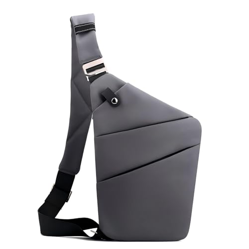 Anti Theft Travel Bag, One Shoulder Large Capacity Cross-body Bag Chest Fashion Lightweight Sling Bags for Travel Sports - color: Dark Grey, style: Left Shoulder