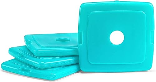 Cool Coolers by Fit + Fresh, Reusable & Long-Lasting Slim Ice Packs, Perfect Addition To Your Lunch Box, Camping Accessories, Insulated Lunch Bag, Beach Cooler Backpack & More, 4PK, Green - color: Green