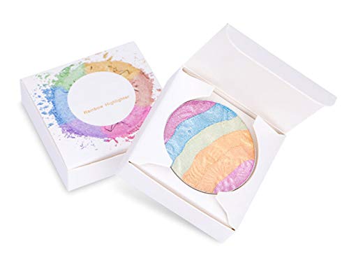 FantasyDay Pro 6 Colors 3D Baked Rainbow Highlighter Eyeshadow Makeup Palette Xmas Cosmetic Blusher Shimmer Powder Contouring Kit Unicorn Blush - color: Pink