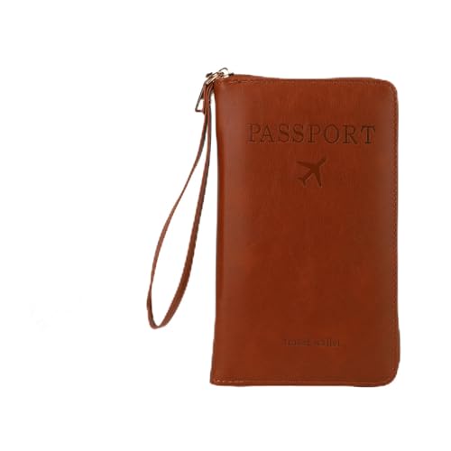 Multifunctional RFID Passport Wallet, Elegant Travel Passport Holder Wallet Boarding Pass Pouch for Business Trip & Vacation