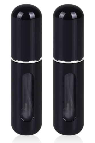 Mini Refillable Perfume Atomizer 5ml – Travel-Size Spray Bottle for Fragrance, Easy Refill, Leak-Proof Design, Compact Scent Dispenser for Purse or Pocket (Pack of 2)