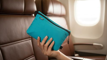 GOX Travel Toiletry Bag, Carry On Small Zipper Pouch, Cosmetic Kit Makeup, Digital Bag, Water Repellent Nylon (Turquoise) - color: Turquoise