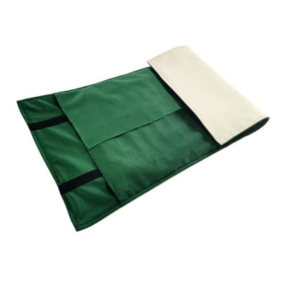 Portable Jewelry Roll Untangled Secure Necklace Travel Storage Bag Displays Holder 16 Chain (gray PU and green) - color: gray PU and green