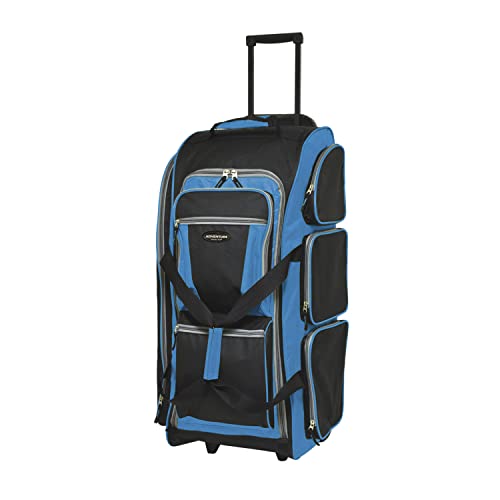 Travelers Club Xpedition 30 Inch Multi-Pocket Upright Rolling Duffel Bag - color: Blue