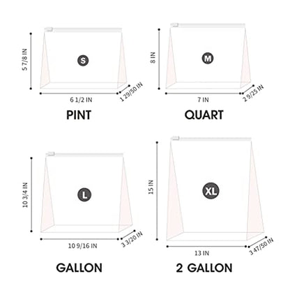 Variety Slider Storage Bags, 4 Sizes- 145 Count, Expandable Bottom, Microwave-Safe, Zero BPA - size: VARIETY