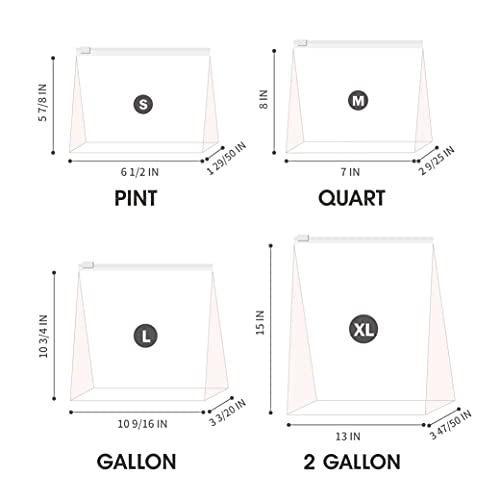 Variety Slider Storage Bags, 4 Sizes- 145 Count, Expandable Bottom, Microwave-Safe, Zero BPA - size: VARIETY
