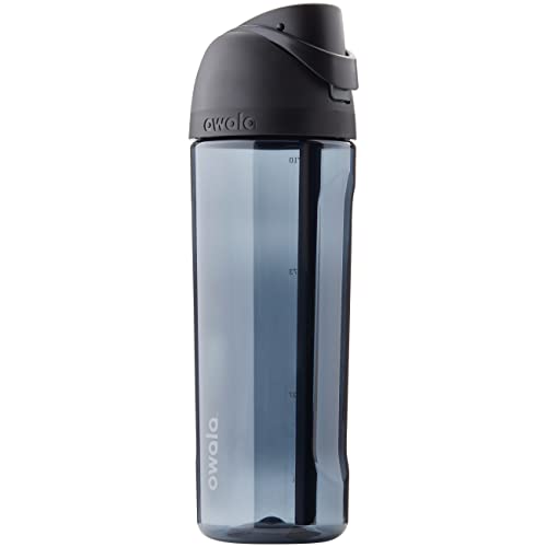Owala FreeSip Clear Tritan Plastic Water Bottle with Straw, BPA-Free Sports Water Bottle, Great for Travel, 25 Oz, Very, Very Dark - color: Very, Very Dark
