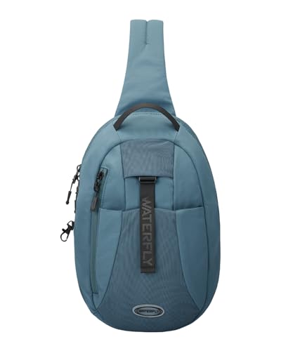 WATERFLY Small Crossbody Sling Backpack: RFID Blocking Anti Theft Sling Bag Travel Daypack Man Woman - color: Blue