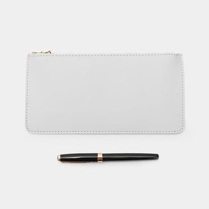 Pencil Pen Case Stationery Case Pouch Bag (Black,Faux leather) - color: Black/FL
