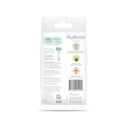 Schick Intuition Go Disposable Razor for Sensitive Skin, 1ct, Razors Sensitive Skin, Women’s Disposable Razors with Organic Aloe, Travel Razor | Stocking Stuffer