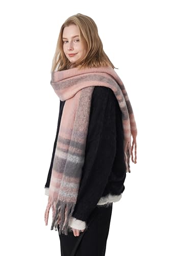 Halemet Vintage Scarfs for Women Warm Shawls and Wraps for Evening Dresses Soft Poncho Coat Thick Cardigan Wrap Cozy 2026 - color: Pink