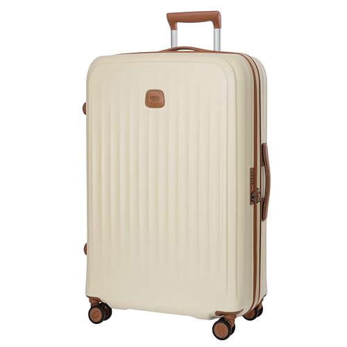 Bric's Taormina Ultra-Light Checked Luggage – Expandable Hard Shell Suitcase with TSA Lock, Anti-Tamper Zippers & 360 Spinner Mobility Wheels - 30 Inch, Cream - color: Cream, size: Checked-Large