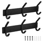 VAEHOLD 2PACK Coat Hooks Wall Hook for Hanging Clothes Robes Towels Hats Heavy Duty Coat Hanger Coat Rack Wall Mount with 3 Hooks - Black - color: Black, size: “C“ Shape 3 Hooks 2 Pack