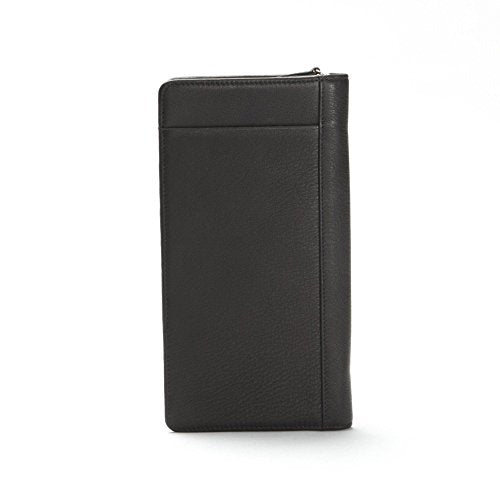 Leatherology Black Onyx Full Grain Leather Zip Around Travel Wallet – RFID Passport Organizer for Cards, Cash & Travel Documents - color: Black Onyx