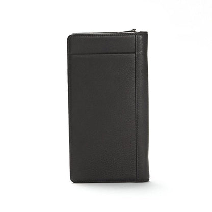 Leatherology Black Onyx Full Grain Leather Zip Around Travel Wallet – RFID Passport Organizer for Cards, Cash & Travel Documents - color: Black Onyx