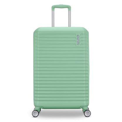 American Tourister Stratum 3.0 Medium 24-Inch Spinner, Airline Approved, Durable Hardside Luggage, Expands 1.5", RightHeight™ Adjustable Handle, Surrel Green - color: Surreal Green, size: Medium - Checked