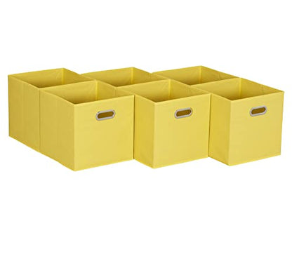 Household Essentials 6 ct Open Fabric Cube Storage Bins, Golden Yellow - color: Golden Yellow, size: 11” L x 11” W x 11” H