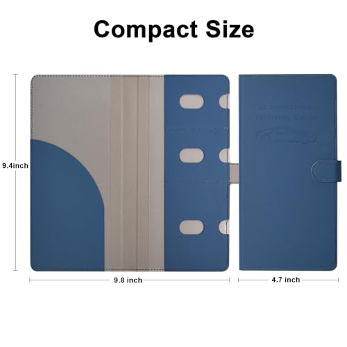 RSAquar Car Registration and Insurance Holder, Vehicle Glove Box Organizer Cool Car Accessories, Car Document Holder for Cards, Driver License & Essential Document, JD-Blue - color: JD-Blue