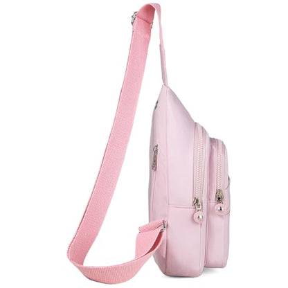 Banelu Small Sling Backpack Crossbody Bags for Women, Small Sling Bag Cross Body Bag Fanny Packs Crossbody Purses - Pink - color: E Pink