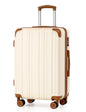Coolife Luggage, Suitcase with Durable and Lightweight, Checked Luggage with ABS Hardshell, Dual Spinner Wheels, TSA Lock, and YKK Zipper(apricot white, M(24in)) - color: apricot white, size: M(24in)