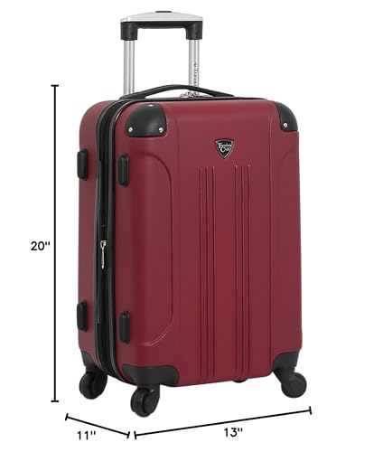 Travelers Club Chicago Hardside Expandable Spinner Luggage, Rhubarb, 22" Carry-On - color: Rhubarb, size: 22" Carry-On