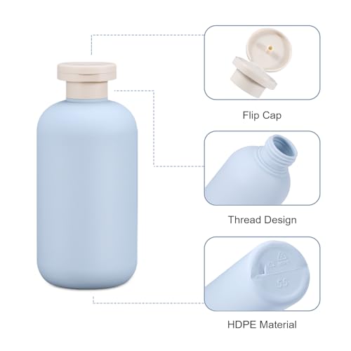 3 PACK Travel Shampoo Bottle, Empty Plastic Squeeze Bottles 6.8oz with Flip Cap, Lotion Container for Toiletries Travel Size Shampoo and Conditioner - color: Blue+Green+Pink, size: 6.8 oz