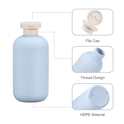 3 PACK Travel Shampoo Bottle, Empty Plastic Squeeze Bottles 6.8oz with Flip Cap, Lotion Container for Toiletries Travel Size Shampoo and Conditioner - color: Blue+Green+Pink, size: 6.8 oz