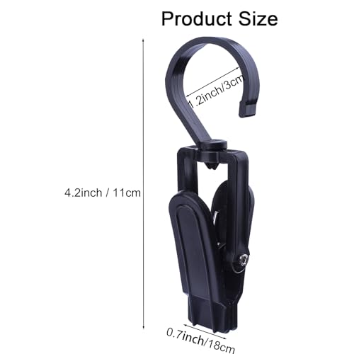 12 Pcs Super Strong Plastic Swivel Hanging Hooks, Curtain Clips, Clothes Pins, Beach Towel Clips, Home Swivel Laundry Clips for Hats, Pants, Towels, Socks, Pants(Black) - color: Black