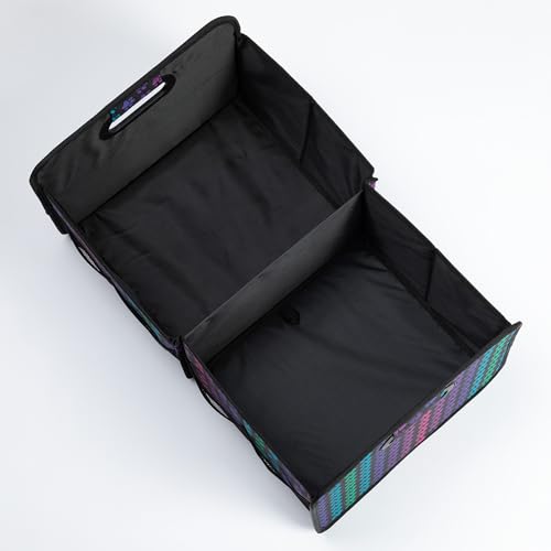 GreaterGood Paws Car Trunk Organizer Foldable Storage Bin with Handles Non Slip Base Pet Gear Travel Tote for SUV Truck (Rainbow Paws) - color: Rainbow Paws