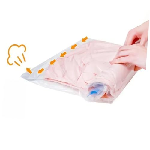 12pcs Hand Roll up Vacuum Storage Bags, Pa+pe 7-layer Compression Bags for Travel Packing and Suitcase Clothing Organization, Reusable Space Saver Pouches 35x50cm 40x60cm