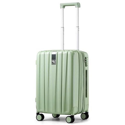 Hanke 20 Inch Expandable Carry on Luggage 22x14x9 Airline Approved Lightweight PC Hard Shell Suitcases with Wheels Travel Luggage Rolling Suitcase Travel Luggage Bag for Weekender(Bamboo Green) - color: Bamboo Green, size: Expandable 20 Inch