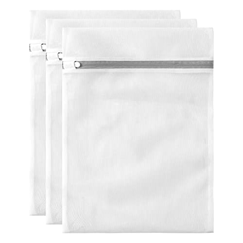 3 Pack Large Mesh Laundry Bags by MDSXO- Fine Durable Lingerie Delicates Bag for Washing Machine 16 * 20 inch [3 Pack] - size: 3L(Teenager Size)