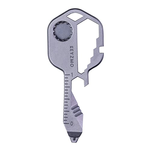Key Shaped Pocket MultiTool, Small 16-in-1 Ultimate Utility Kit, Made with Lightweight Stainless Steel, TSA Compliant