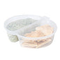 Restaurantware Futura 4 Ounce Snack Containers 100 Microwavable Sauce Containers - 2 Compartments Hinged Lid Clear Plastic Portion Cups For Condiments Or Dips - size: 6 oz