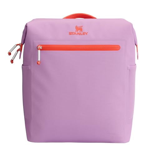 Stanley All Day Madeleine Backpack Soft Cooler 20 Can Cooler with Handle and Shoulder Straps Insulated Travel Bag with Zipper BPA-Free - color: Lilac, style: Midi