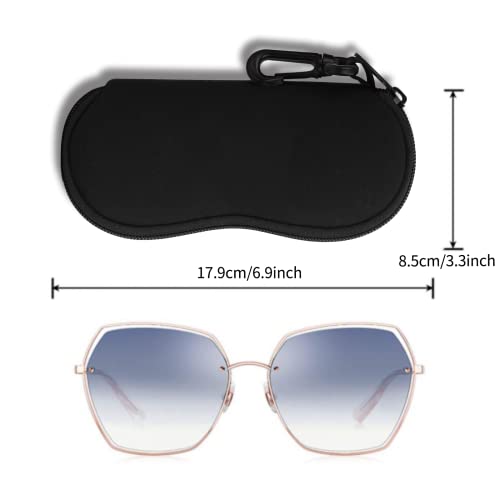Hion Sunglasses Soft Case Ultra Light Neoprene Zipper Eyeglass Case With Belt Clip - color: 4pcs Black