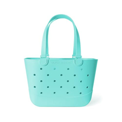 Simple Modern Large Beach Bag | Waterproof Getaway Rubber Tote with Zipper Pocket for Travel, Pool, Boat, Groceries, Sports | Ocean Water - color: Ocean Water, style: Large