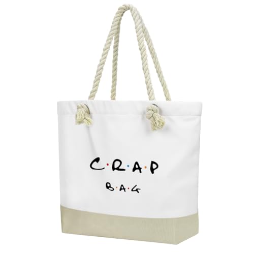 Fokongna Tote Bag For Women, Beach Bag Best Friend Travel Birthday Gifts, Travel Parties Vacation Shopping Essentials - color: Crap White