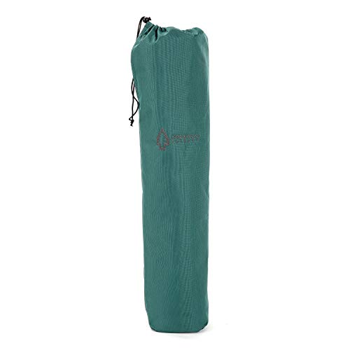 ARROWHEAD OUTDOOR 26” (66cm) Portable Camping Folding Table, 2 Cup Holders, Square, Carrying Case, Steel Frame, High-Grade 600D Canvas - color: Green