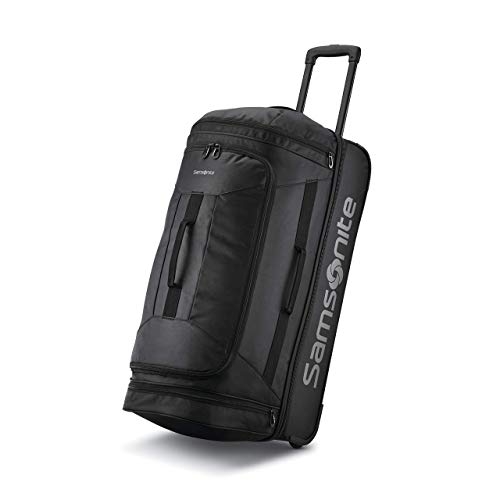 Samsonite Andante 2 Wheeled Duffel Bag – 28-Inch Durable Rolling Luggage with Inline Skate Wheels, Push-Button Handle & Spacious Compartments – Travel-Friendly and Lightweight - All Black - color: All Black, size: 28-Inch