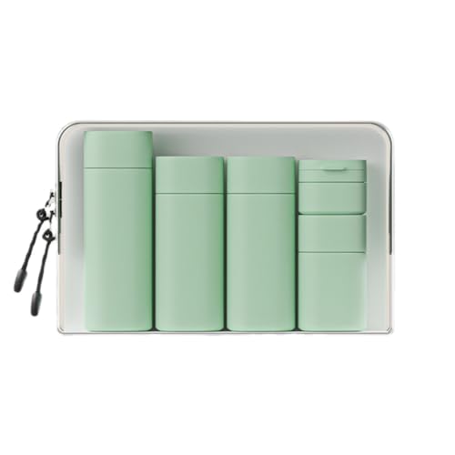 5pcs Travel Cream Dispenser Bottles Set Travel Bottles Toiletry Containers Set, TSA Approved, Travel Essentials - color: Light Green