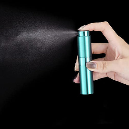 LISAPACK 8ML Atomizer Perfume Spray Bottle for Travel, Empty Refillable Cologne Dispenser, Portable Sprayer (Cyan) - color: Cyan