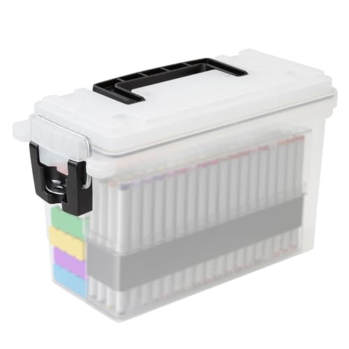 Sheffield 12635 Ammo Storage Box, Stackable .30 Cal Field Boxes, Water and Dust Resistant, Lockable Storage Box with Handle, Secures Hunting Gear, Supplies, and Bullets, Made in USA, Frost, 1-Pack - color: Frost, size: Standard Single