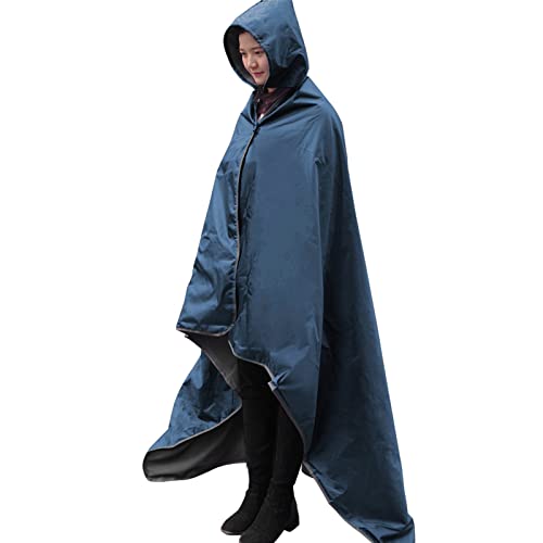 DUKUSEEK Large Waterproof Stadium Blanket for Cold Weather, Soft Warm Fleece Camping Blanket Windproof for Outdoor Sporting Events, Football Games,Navy Blue - color: Navy Blue