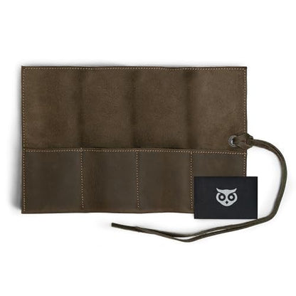 Hide & Drink, Leather Watch Roll Organizer Handmade from Full Grain Leather, Holds Up to 4 Watches, Easy Carry On Watchlover Storage (Dark Jade) - color: Dark Jade