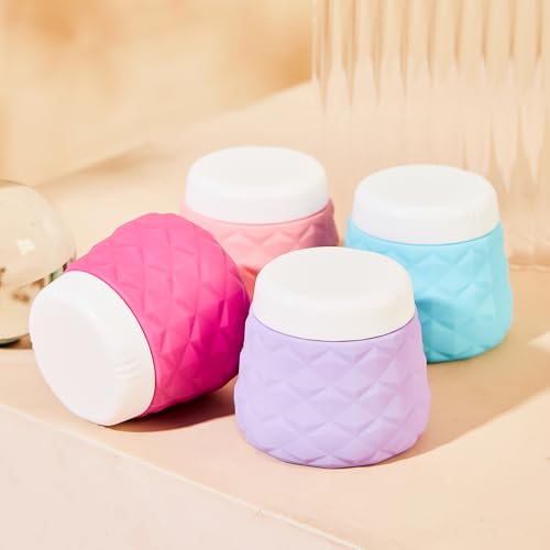 Silevoler Travel Size Containers for Toiletries, TSA Approved Travel Size Toiletries Silicone Cosmetic Cream Jars, Leak-Proof Refillable Containers W/Clear Bag (VIBRANT, 1.7OZ) - color: VIBRANT, size: 1.7OZ