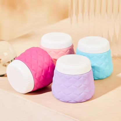 Silevoler Travel Size Containers for Toiletries, TSA Approved Travel Size Toiletries Silicone Cosmetic Cream Jars, Leak-Proof Refillable Containers W/Clear Bag (VIBRANT, 1.7OZ) - color: VIBRANT, size: 1.7OZ
