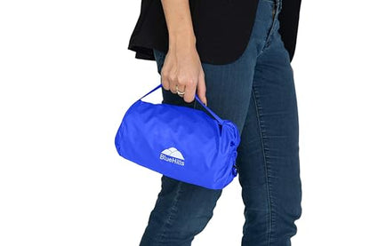 BlueHills Ultra Compact Travel Blanket Pillow in Portable Bag Case Premium Cozy Soft Compact Pack Large Blanket for Airplane Flight Layover Blue - Royal C005 - color: C005-royal